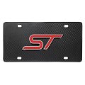 Ford St 3d Red Logo On Real Black Carbon Fiber License Plate 