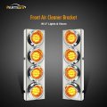 Partsam Trailer Truck Front Air Cleaner Light Bar Brackets 2 Inch 36-2538 Leds With Visor Amber Lens Light For Western Star