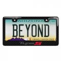 Ipick Image For Acura Type-s Logo In 3d Gray Letters On Black Real 3k Carbon Fiber Finish Abs Plastic License Plate Frame