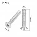 Uxcell M8x55mm Flat Head Machine Screws Inner Hex Screw 304 Stainless Steel Fasteners Bolts 5pcs