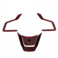 X Autohaux 4pcs Abs Plastic Red Interior Steering Wheel Cover Trim Set For Subaru Forester Ascent 2019-2021 Inner Decoration