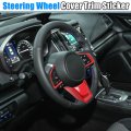 X Autohaux 4pcs Abs Plastic Red Interior Steering Wheel Cover Trim Set For Subaru Forester Ascent 2019-2021 Inner Decoration