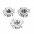 Uxcell T-nut 50pcs 1 4 -20 5 16 -18 3 8 -16 3 Stainless Steel 4 Pronged Tee Nuts For Furniture Woodwork Cabinetry Threaded
