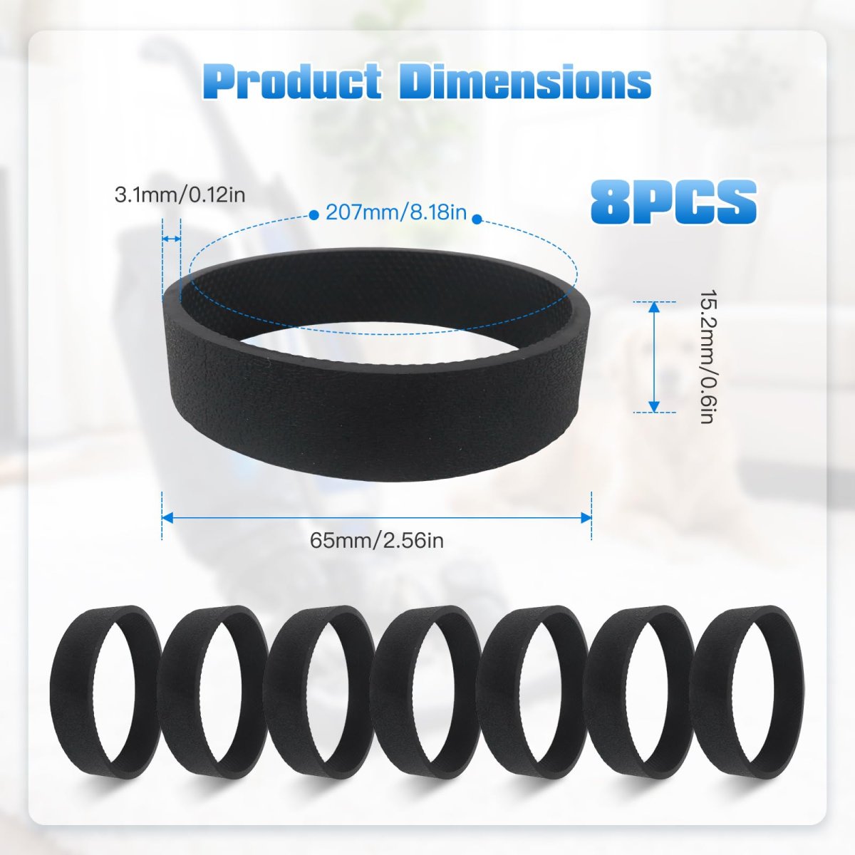 8 Pack Vacuum Belts For Kirby G3 G4 G5 G6 G7 Series Replace Parts 301291 Avalir Sentria Heritage Diamond Edition And Ultimate G