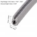 Uxcell Edge Trim Seal Grey Pvc Plastic U Channel Protector Fits 1 32 3 10 Feet Length