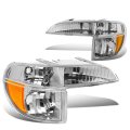 Auto Dynasty Pair Chrome Housing Amber Corner Bumper Light Lamp For Ford Explorer 95-01 Mercury Mountaineer 1997 