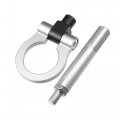 X Autohaux Silver Tone Aluminum Alloy Round Front Rear Bumper Trailer Ring Eye Towing Tow Hook Screw For Hyundai Veloster