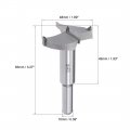 Uxcell Forstner Drill Bits 48mm Tungsten Carbide Wood Hole Saw Auger Opener Woodworking Hinge Drilling Boring Bit Cutter Gray
