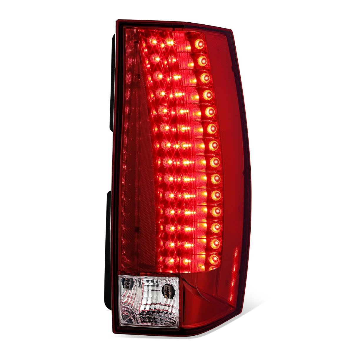 Auto Dynasty Tail Light Assembly For 2007-2014 Cadillac Escalade Esv Passenger Right Side Chrome Housing Clear Red Lens