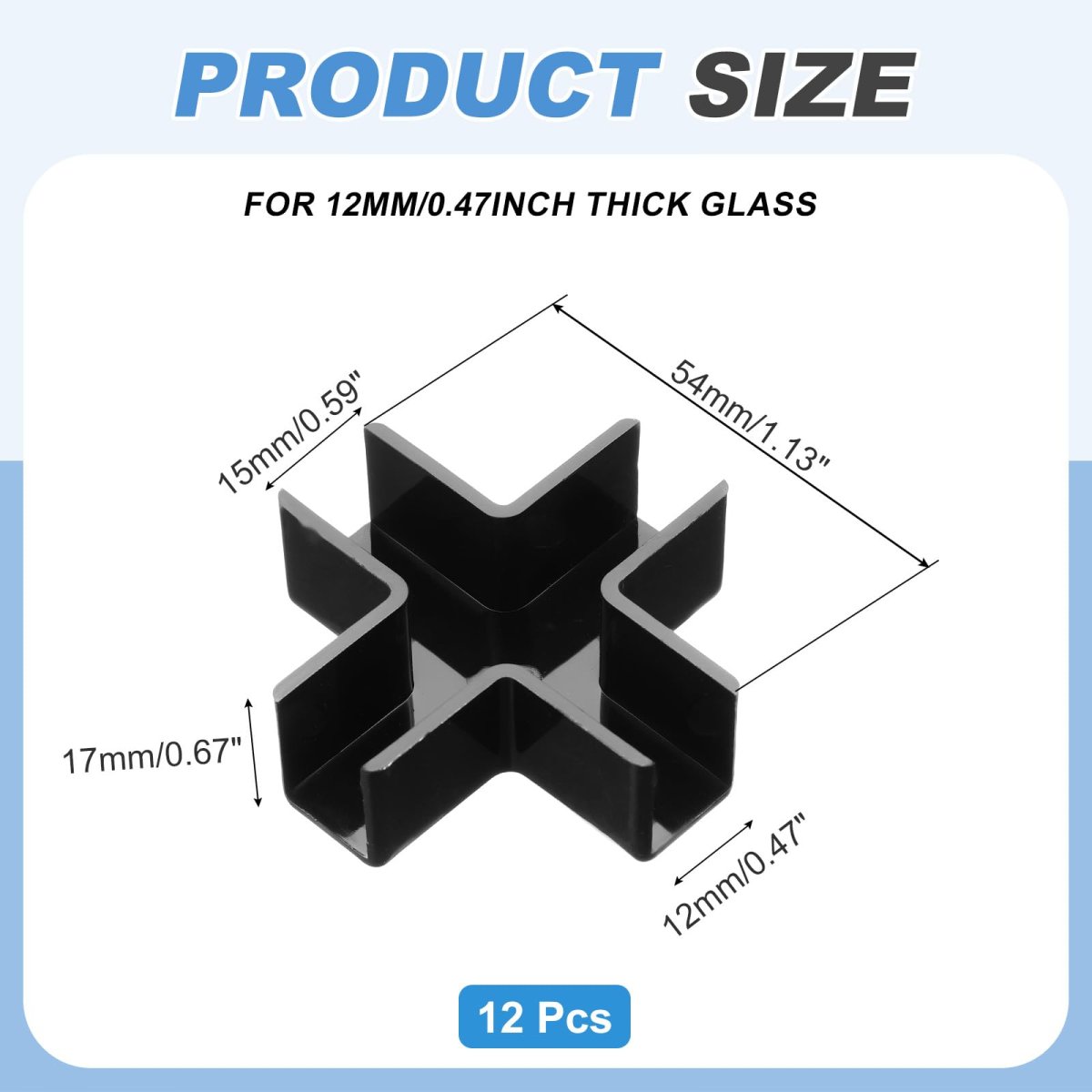 12pcs Plastic Glass Connector Cross Shaped To Clamp For 12mm Thick Fixing Bracket Rimless Clip Holder Aquarium Fish Tank