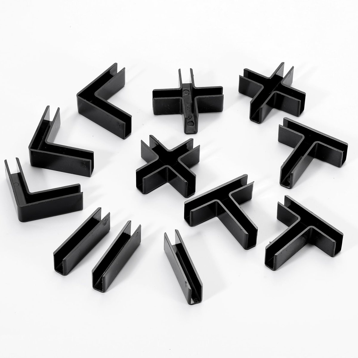 12pcs Plastic Glass Connector Cross Shaped To Clamp For 12mm Thick Fixing Bracket Rimless Clip Holder Aquarium Fish Tank
