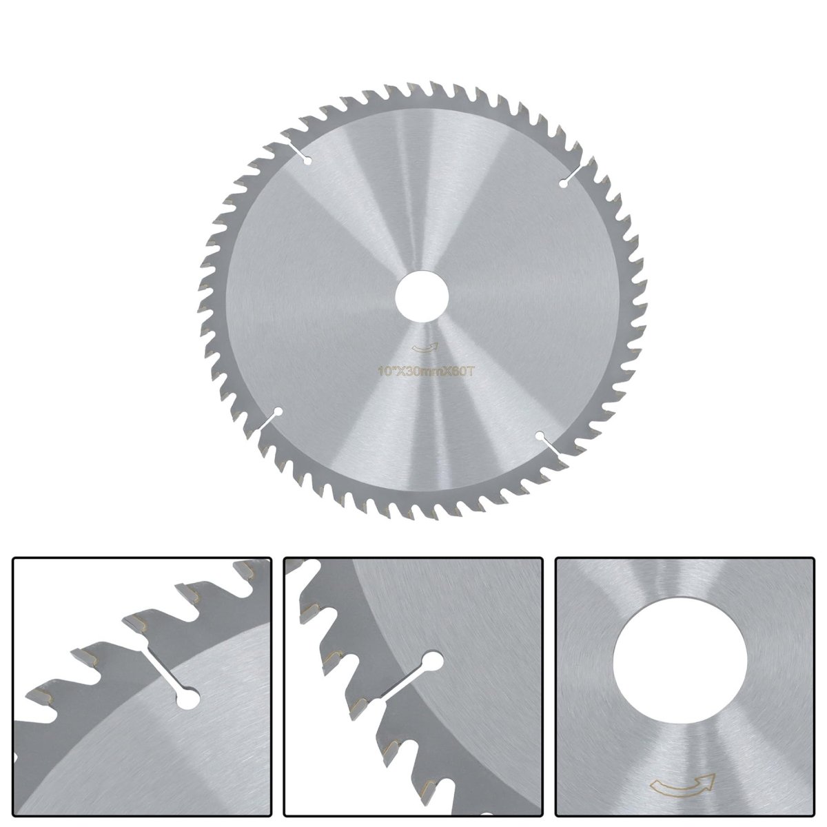 10 In 60 Tooth Carbide Tipped Circular Saw Blade Wood Cutting Disc For Softwood Hardwood Plywood Mdf And Plastic 30mm Arbor