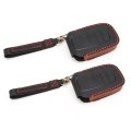 Intget 2pcs For 2022 2023 2024 Toyota Tundra Key Fob Cover Case Protector Sequoia Accessories Black Leather Red 