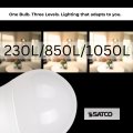 Satco S8570 3-way Led Bulb A19 3w 9w 12w 30 70 100w Eq 2700k Warm White E26 Base Frosted 230 850 1050 Lumens 120v 90 Cri