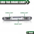 G-plus Led Third Brake Light Compatible With 07-14 Chevy Silverado Gmc Sierra 3rd Bar Cargo Type X Clear Lens Chrome Housing