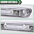G-plus Led Third Brake Light Compatible With 07-14 Chevy Silverado Gmc Sierra 3rd Bar Cargo Type X Clear Lens Chrome Housing