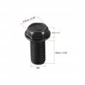 Uxcell M8x16mm Hex Flange Bolts Left Hand Thread 8 Grade Carbon Steel Black 2pcs