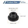 6pcs Rubber Grommets 16mm Drill Hole 7mm Id Top Hat Grommet Black Silicone Plug Gasket For Wiring Automotive
