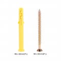 Uxcell 6mmx60mm Plastic Expansion Tube For Drywall With Screws Yellow 30pcs