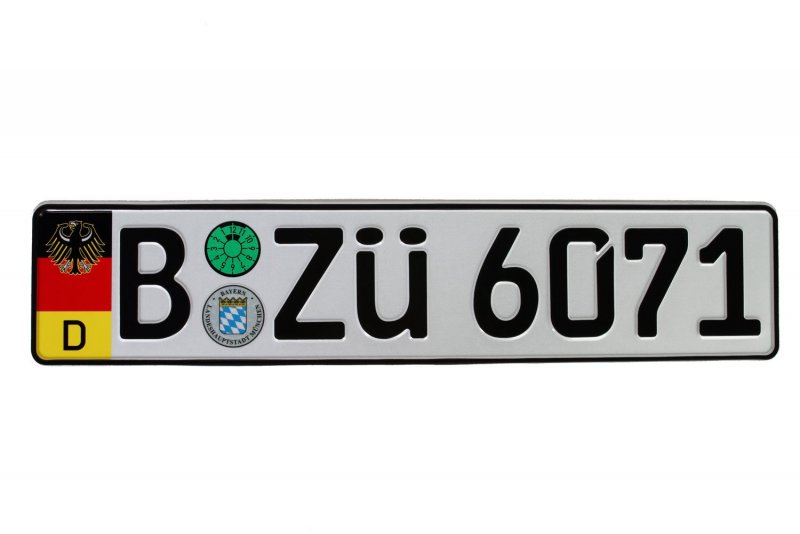 German Euro Plate With Flag Coat Of Arms Random Characters