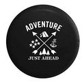 Pike Adventure Just Ahead Camping Woods Anchor Stars Boating Hunting Outdoors Trailer Rv Spare Tire Cover Vinyl Black 33 In 