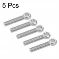 Uxcell M8 X 40mm 304 Stainless Steel Machine Shoulder Lift Eye Bolt Rigging Silver Tone 5pcs