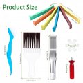 Shkalacar 6 Peices Air Conditioner Fin Cleaner Set 5 Different Comb Condenser Straightener And 2 Brush Evaporator Radiator