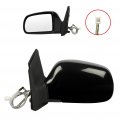 Ocpty Black Left Side Mirror Fit For 1998-2003 Toyota Sienna Smooth Glass Heated Manual Folding
