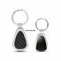 Ipick Image Compatible With Nissan 350z Real Black Carbon Fiber Gunmetal Gray Metal Teardrop Key Chain