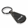 Ipick Image Compatible With Nissan 350z Real Black Carbon Fiber Gunmetal Gray Metal Teardrop Key Chain