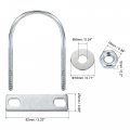 Uxcell Round U-bolts 2 Sets 36 60mm Inner Width 110mm Length Steel M6 With Nut Plate Washer