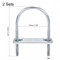 Uxcell Round U-bolts 2 Sets 36 60mm Inner Width 110mm Length Steel M6 With Nut Plate Washer