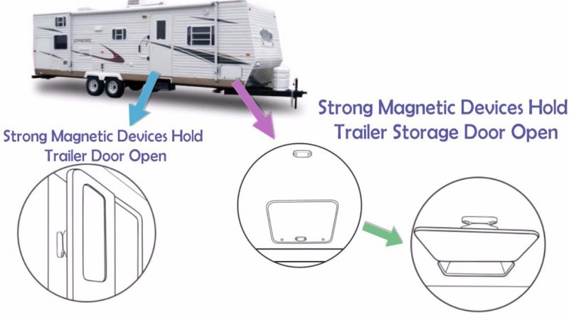 Magnetic Rv Door Holder White 5 Pair Set With Mounting Hardware Double Sided Tape Easy Install Heavy Duty