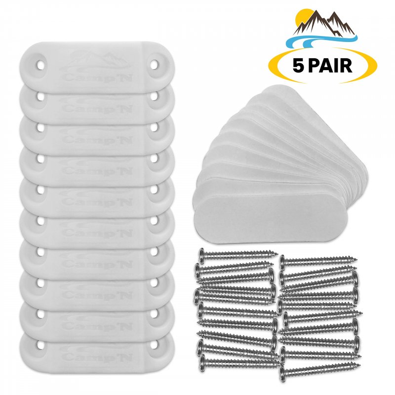 Magnetic Rv Door Holder White 5 Pair Set With Mounting Hardware Double Sided Tape Easy Install Heavy Duty