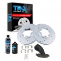Trq Front Ceramic Disc Brake Pad Performance Coated Rotor Kit W Chemicals 