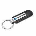 Ipick Image For Mopar Silver Metal Plate Black Pu Leather Strap Key Chain Keychain Official Licensed Dodge Jeep Ram Chrysler