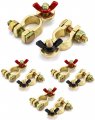 Brass Marine Grade Battery Terminal Top Post 4 Pairs Connectors Clamps For Boat Car Rv Fit All Standard Of Batteries Positive