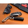 Dodge Scat-pack White Braided Rope Style Genuine Leather Chrome Hook Key Chain
