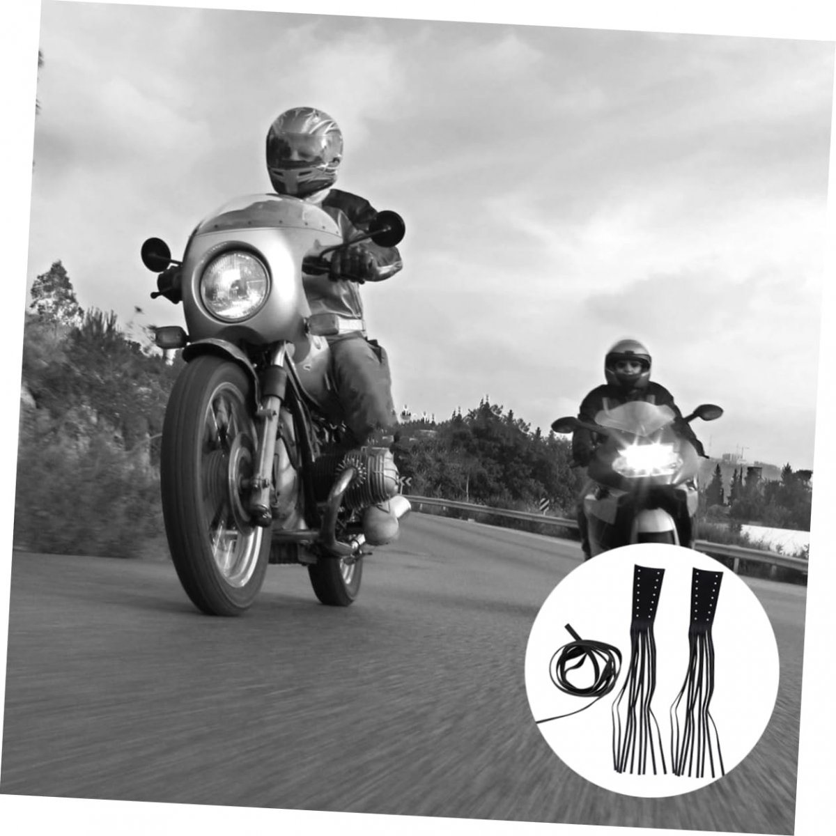 Inoomp 1 Pair Clutch Lever Vintage Leather Fringe Bicycle Handlebars Bar Edge Bike Handle Grips Brake Handlebar Accessories