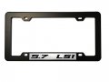 Erpart Black License Plate Tag Frame With 5 7 Ls1 On Silver Highly Polished Real Aluminum Emblem
