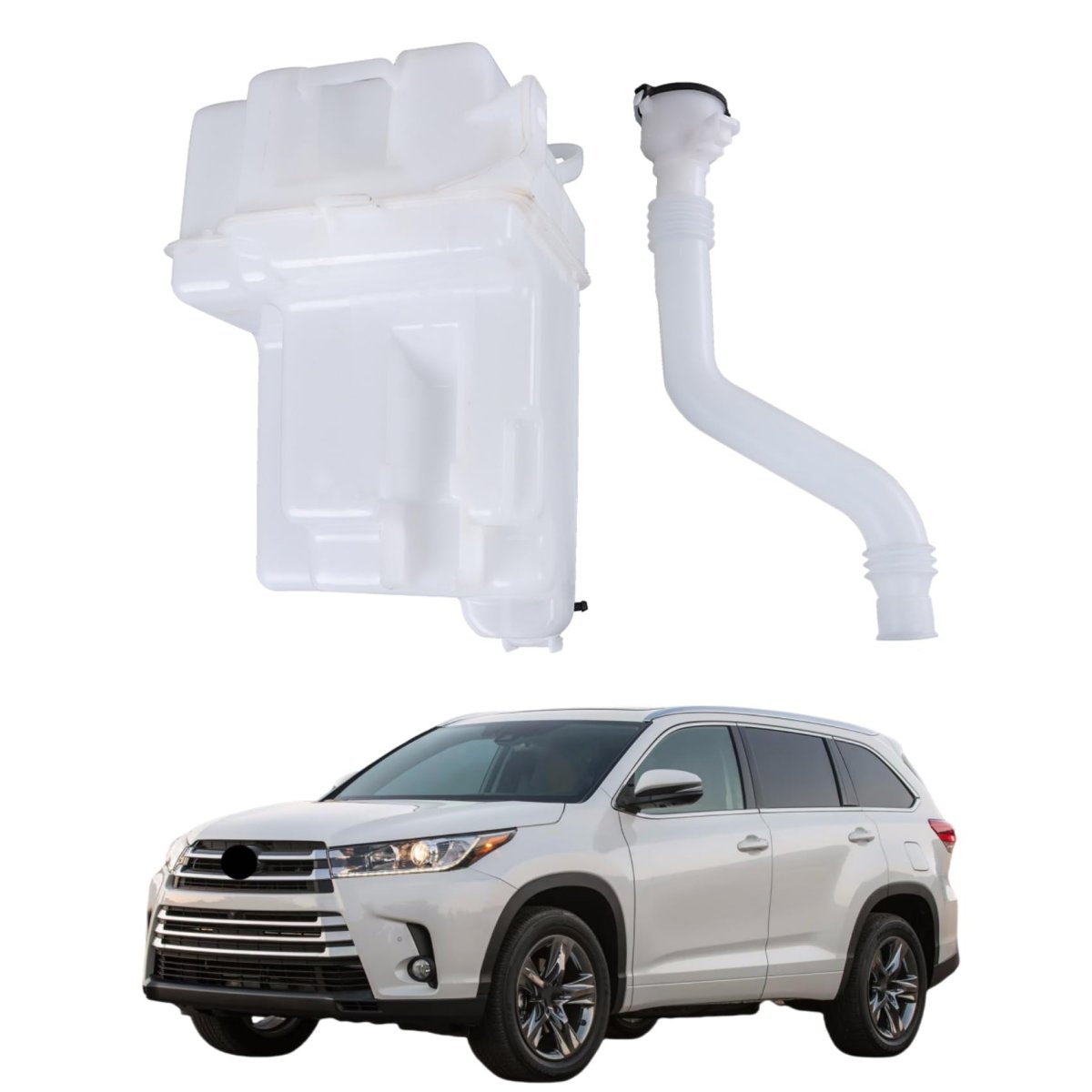 Windshield Washer Fluid Reservoir Tank With Tube For Toyota Highlander 2014 2015 2016 2017 White Replacement 85315-0e070