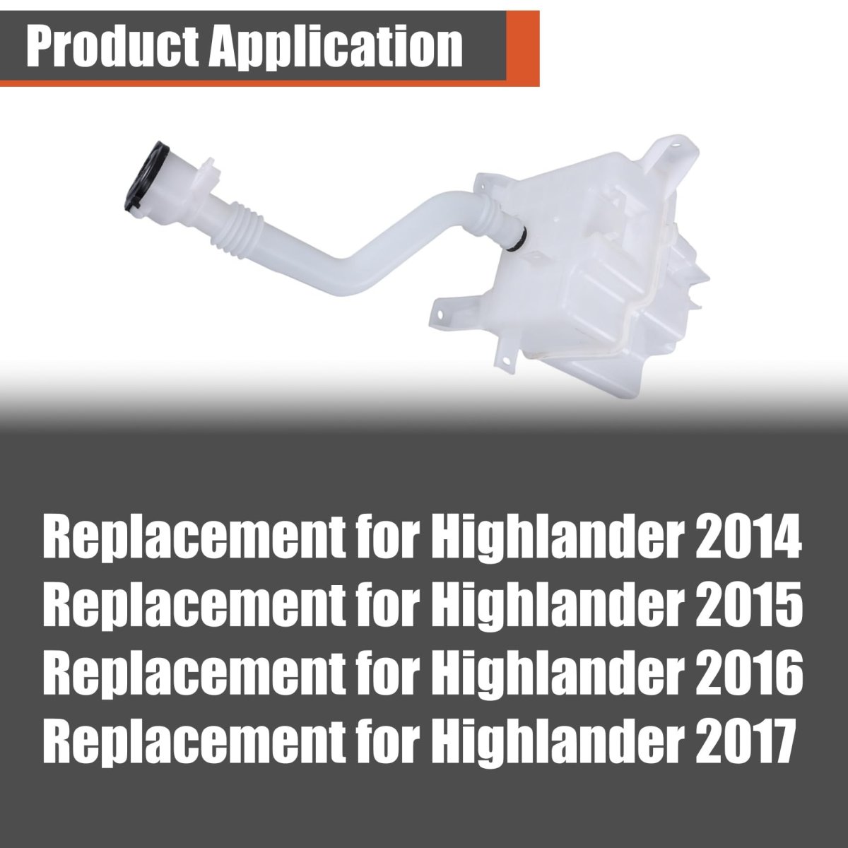 Windshield Washer Fluid Reservoir Tank With Tube For Toyota Highlander 2014 2015 2016 2017 White Replacement 85315-0e070