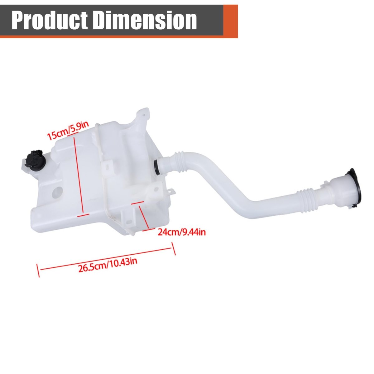 Windshield Washer Fluid Reservoir Tank With Tube For Toyota Highlander 2014 2015 2016 2017 White Replacement 85315-0e070