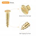 Uxcell Brass Wood Screws 25pcs M2 X 10mm Slotted Drive Flat Head Self Tapping Screw Countersunk For Woodworking Furniture
