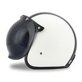 Woljay 3 4 Open Face Helmet Motorcycle Flat Leather With Bubble Shield Black White Xxl 
