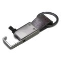 Ford F-150 2015 Up Brown Leather Strap Gunmetal Pull-out Metal Premium Key Chain 