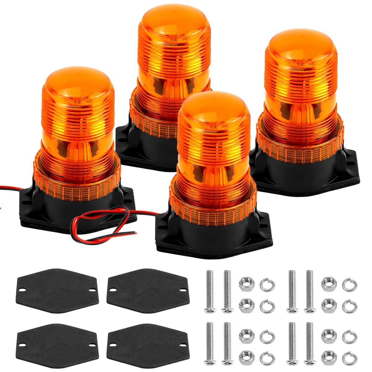 Amber Led Strobe Lights 4 Pack Warning Emergency Flashing Beacon