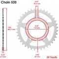 Caltric Rear Wheel Chain Sprocket Compatible With Suzuki Gs500f 2004 2005 2006-2009 39 Teeth