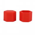 X Autohaux 20pcs 21mm Universal Red Silicone Wheel Nut Lug Hub Screw Rim Bolt Covers Tyres Caps For Automotive