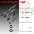 12-point Hex Nut Engine Cylinder Head Studs Assembly Kit For Dodge Ram 2500 3500 Cummins 5 9l 12v 89-98